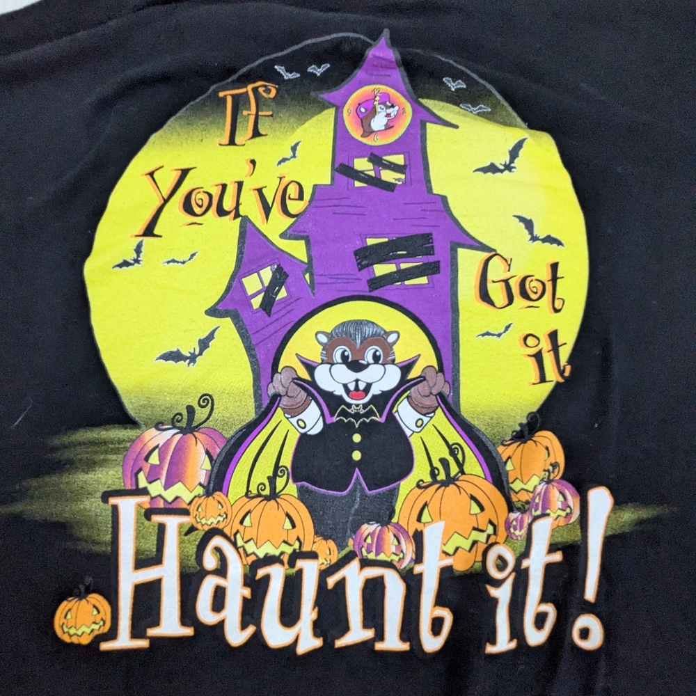 Buc-ee's If You've Got It, Haunt It Halloween Beaver Vampire Black Tee Medium - Picture 7 of 8